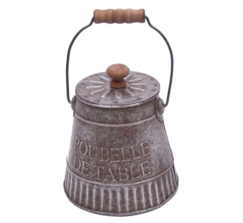 OZDOBNY KOSZ NA ŚMIECI Z POKRYWĄ Vintage Poubelle De Table Antic Line Prowansalski, shabby chic, Boho, loft