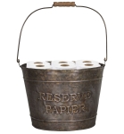 DEKORACYJNE METALOWE WIADRO NA PAPIER Industrial Antic Line 