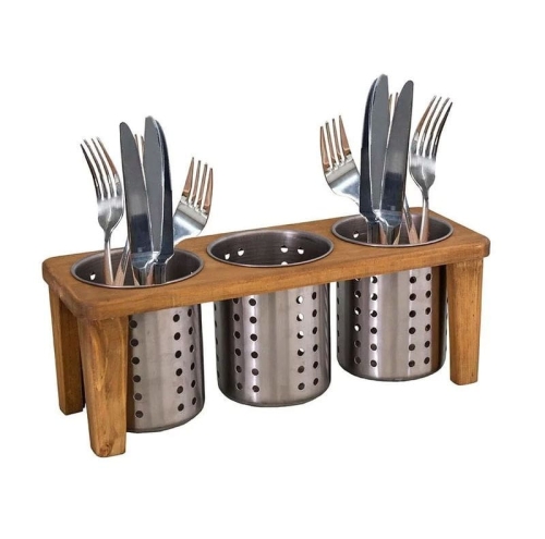 PROWANSALSKI STOJAK NA SZTUĆCE 3 Pojemniki Couverts Antic Line 