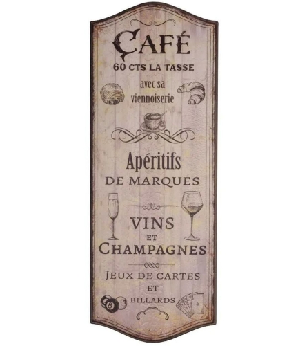 DEKORACYJNY PANEL ŚCIENNY CAFE Vintage Old Antic Line