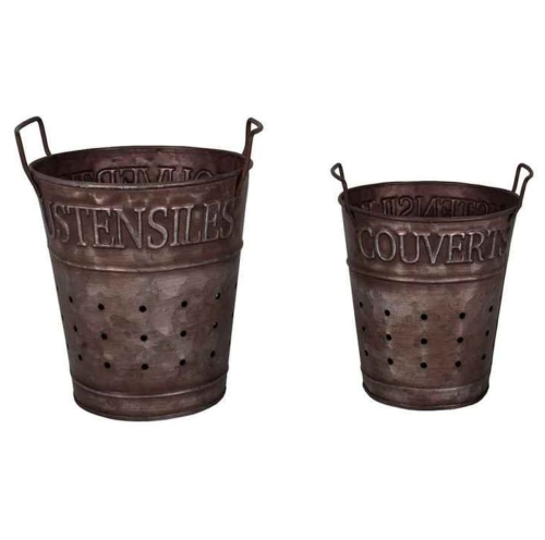 PROWANSALSKI ZESTAW 2 POJEMNIKÓW NA SZTUĆCE /PRZYBORY KUCHENNE Antic Line 