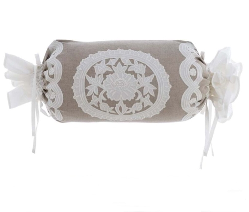 PODUSZKA WAŁEK BREZZA DI SANGALLO Rustic Styl A Blanc MariClo' 