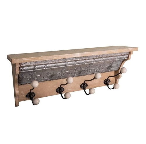 PROWANSALSKA PÓŁKA ŚCIENNA Z WIESZAKAMI Vintage Styl Antic Line