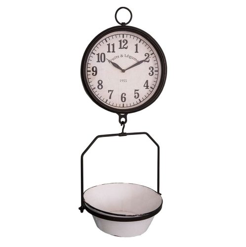 DEKORACYJNY ZEGAR Z TACĄ NA OWOCE I WARZYWA Rustic Styl Antic Line 