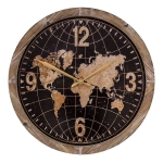 DESIGNERSKI  ZEGAR ŚCIENNY Z MAPĄ ŚWIATA Vintage Styl Antic Line