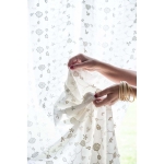 PROWANSALSKA ZASŁONA Z HAFTEM RIGHE FIORITE Blanc MariClo'