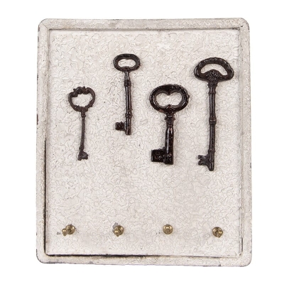 PROWANSALSKI WIESZAK NA KLUCZE Brocante Beige White Clayre & Eef 