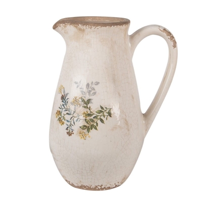 PROWANSALSKI DZBANEK CERAMICZNY Beige Flowers Clayre & Eef   