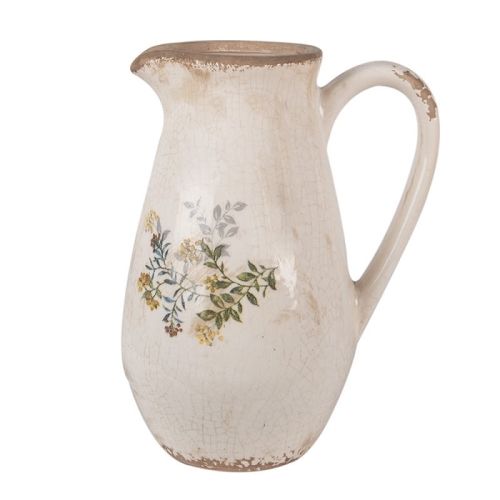 PROWANSALSKI DZBANEK CERAMICZNY Beige Flowers Clayre & Eef   