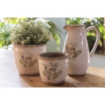 PROWANSALSKI DZBANEK CERAMICZNY Beige Flowers Clayre & Eef   