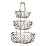 PATERA Z KOSZYKAMI Industrial Brown Country Style Clayre & Eef 