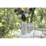 PROWANSALSKI CERAMICZNY WAZON Butelka Beige Grey Flowers Clayre & Eef 