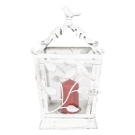 LAMPION LATARNIA Brocante Bird White Rustic Styl Clayre & Eef 