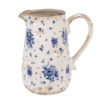 PROWANSALSKI DZBANEK CERAMICZNY Blue Roses H 18 cm Clayre & Eef