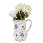 PROWANSALSKI DZBANEK CERAMICZNY Blue Roses H 18 cm Clayre & Eef