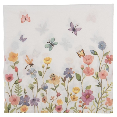 SERWETKI PAPIEROWE Butterfly Country Style Beige Clayre & Eef 