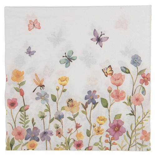 SERWETKI PAPIEROWE Butterfly Country Style Beige Clayre & Eef 