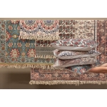  DYWAN Z FRĘDZLAMI Blue Red Retro 200 x 140 cm Clayre & Eef
