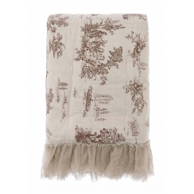 PROWANSALSKA NARZUTA KRÓTKA BIEŻNIK TOILE DE JOUY Rustic Styl Blanc MariClo' 
