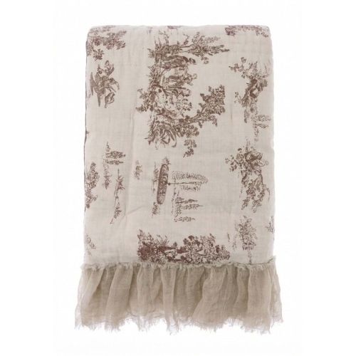 PROWANSALSKA NARZUTA KRÓTKA BIEŻNIK TOILE DE JOUY Rustic Styl Blanc MariClo' 
