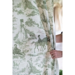 PROWANSALSKA ZASŁONA TOILE DE JOUY VERDE Blanc MariClo'