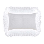 PROWANSALSKA PODUSZKA Z KORONKĄ DENTELLE W STYLU RETRO 2 Blanc MariClo'