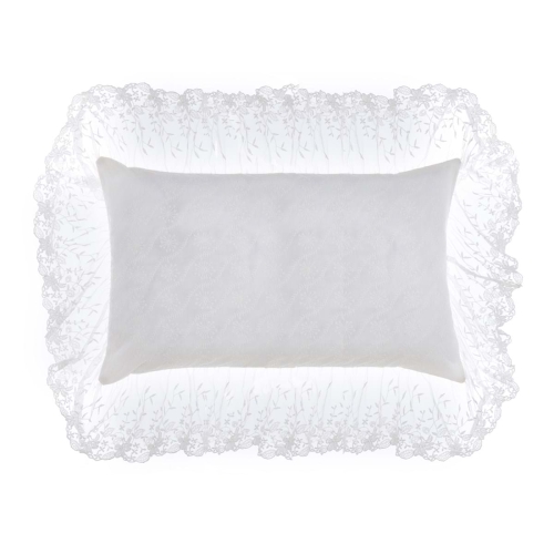 PROWANSALSKA PODUSZKA Z KORONKĄ DENTELLE W STYLU RETRO 2 Blanc MariClo'