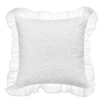 PROWANSALSKA PODUSZKA Z FALBANĄ I HAFTEM LACE COUTURE B Blanc MariClo' 