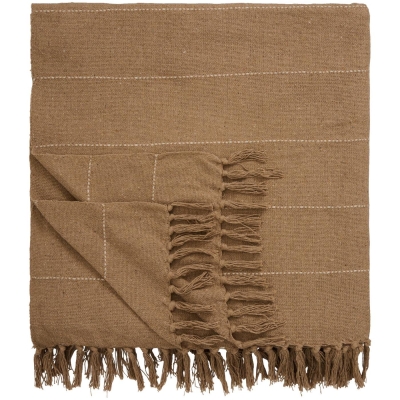 NARZUTA DWUOSOBOWA Z FRĘDZLAMI BRĄZOWA Brown Rustic Style 2 Ib Laursen 