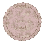 PODKŁADKI WINYLOWE 4 SZT. TOILE DU BORGO ROSA Pink Blanc MariClo'