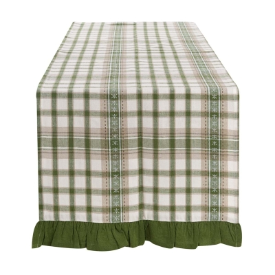 OZDOBNY BIEŻNIK Z FALBANĄ FORESTA NOBILE Rustic Style Blanc MariClo'