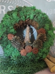 ROMANTYCZNY WIANEK OZDOBNY Z MCHU I SZYSZEK Decor Wood Rustic Style