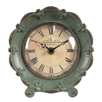 PROWANSALSKI ZEGAR STOŁOWY Retro Vintage Green Clayre & Eef 