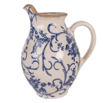 PROWANSALSKI DZBANEK CERAMICZNY Blue Flowers Roses Rustic Clayre & Eef 