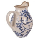 PROWANSALSKI DZBANEK CERAMICZNY Blue Flowers Roses Rustic Clayre & Eef 