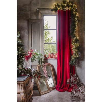 ZASŁONA FOLIAGE VELVET RED Blanc MariClo'